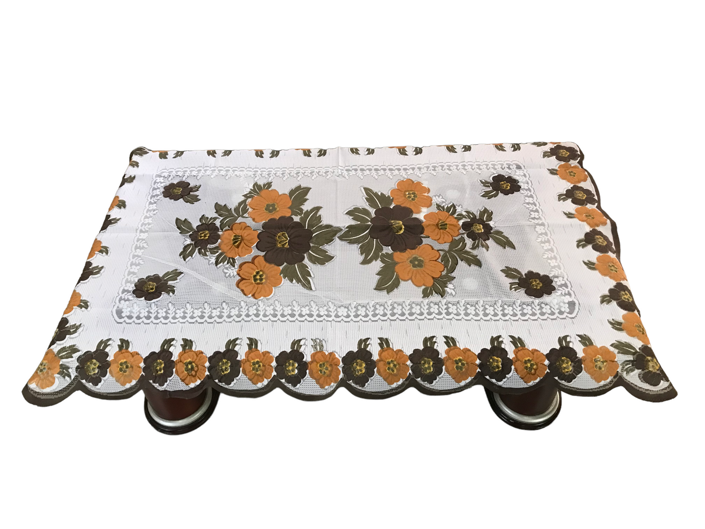 Bigger Fish Poly cotton 40x60 Inch Brown 4 Seater Center Table Cover - Premium Quality & Style