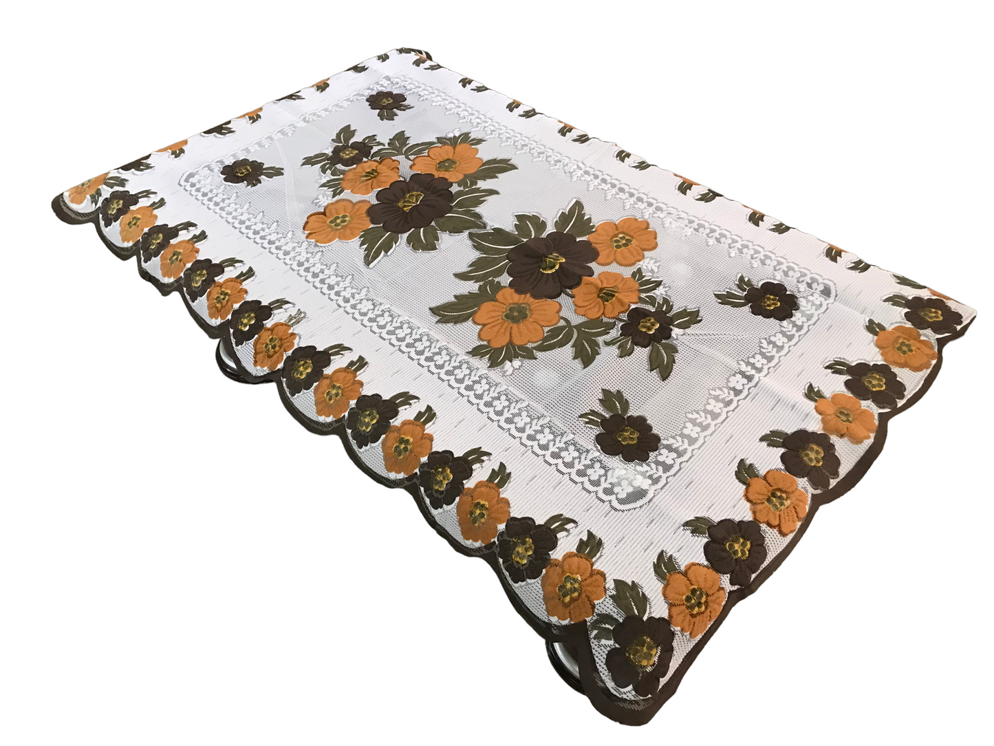 Bigger Fish Poly cotton 40x60 Inch Brown 4 Seater Center Table Cover - Premium Quality & Style