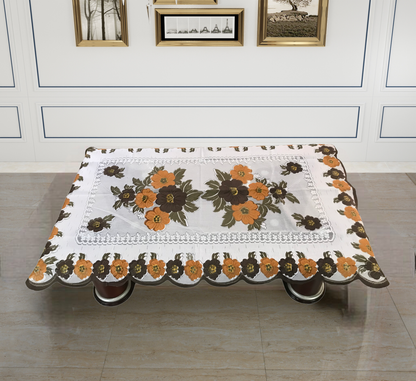 Bigger Fish Poly cotton 40x60 Inch Brown 4 Seater Center Table Cover - Premium Quality & Style