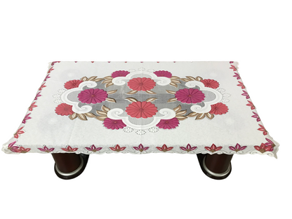 Bigger Fish Poly cotton 40x60 Inch Pink 4 Seater Center Table Cover - Premium Quality & Style