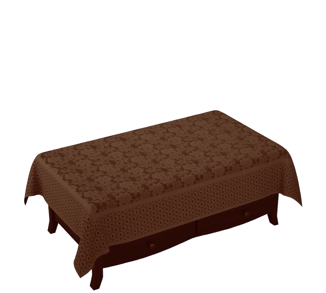 Bigger Fish Poly cotton 40x60 Inch Brown 4 Seater Floral Center Table Cover - Premium Quality & Style
