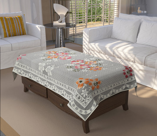 Bigger Fish Poly cotton 40x60 Inch Coffee 4 Seater Semi Star Center Table Cover - Premium Quality & Style