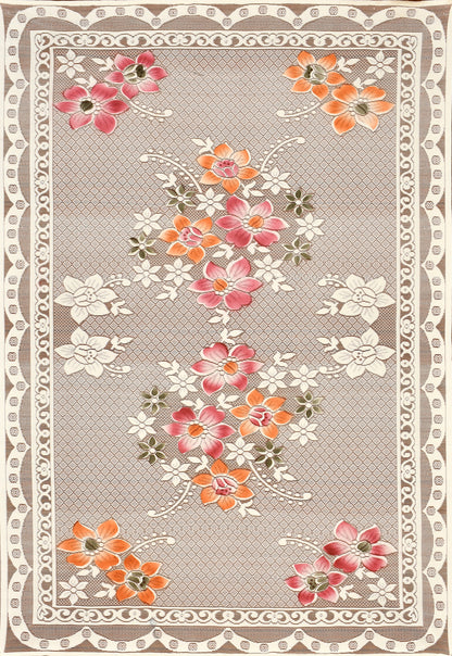 Bigger Fish Poly cotton 40x60 Inch Rust 4 Seater Semi Star Center Table Cover - Premium Quality & Style
