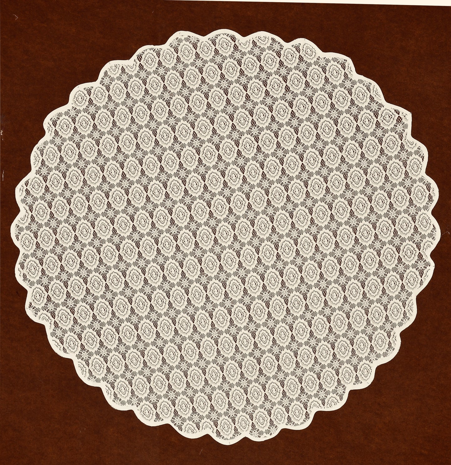 Bigger Fish 60 Inch Round Poly Cotton  Dining Table Cover   4-6 Seater ( Cream )