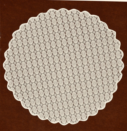Bigger Fish 60 Inch Round Poly Cotton  Dining Table Cover   4-6 Seater ( Cream )