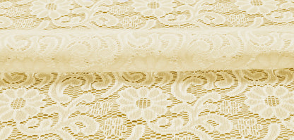 Bigger Fish Poly Cotton 6-8 Seater Dining Table Cover (60x90 Inch) - Floral Design, Cream
