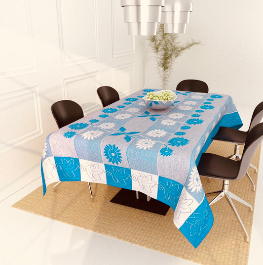 Bigger Fish Poly Cotton , Decorative Hand Made Floral Design Dining Table Cover for 6-8 Seater (60 X 90 Inches) (Firoji)