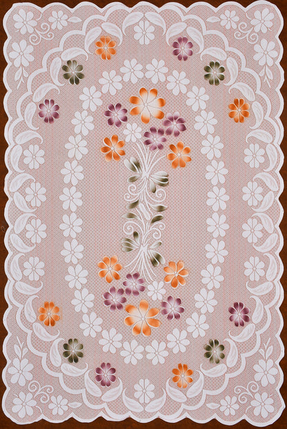 Bigger Fish Polycotton Floral Print 6-8 Seater Decorative 60x90 Inch Dining Table Cover (Peach)