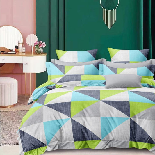 Bigger Fish Comfy 240 TC Polycotton Double Abstract Flat Bedsheet 90x100 Inch with 2 Pillow Cover