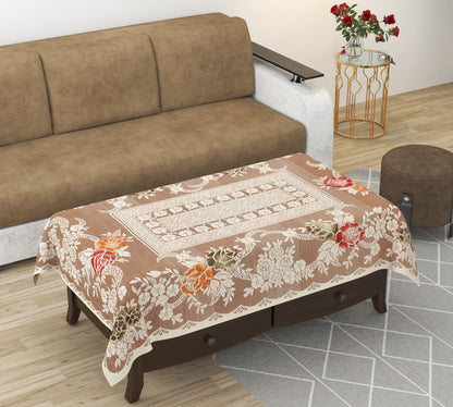 Bigger Fish Poly cotton 40x60 Inch Rust 4 Seater Semi Rose Center Table Cover - Premium Quality & Style