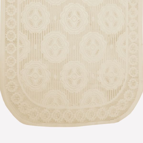 Bigger Fish Poly Cotton Net Fabric 5 Seater Sofa Cover - 10 Pieces (Cream)