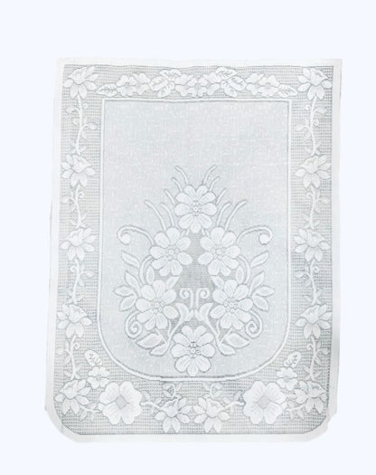 Bigger Fish Poly Cotton Net Fabric 5 Seater Sofa Cover - 10 Pieces (White)