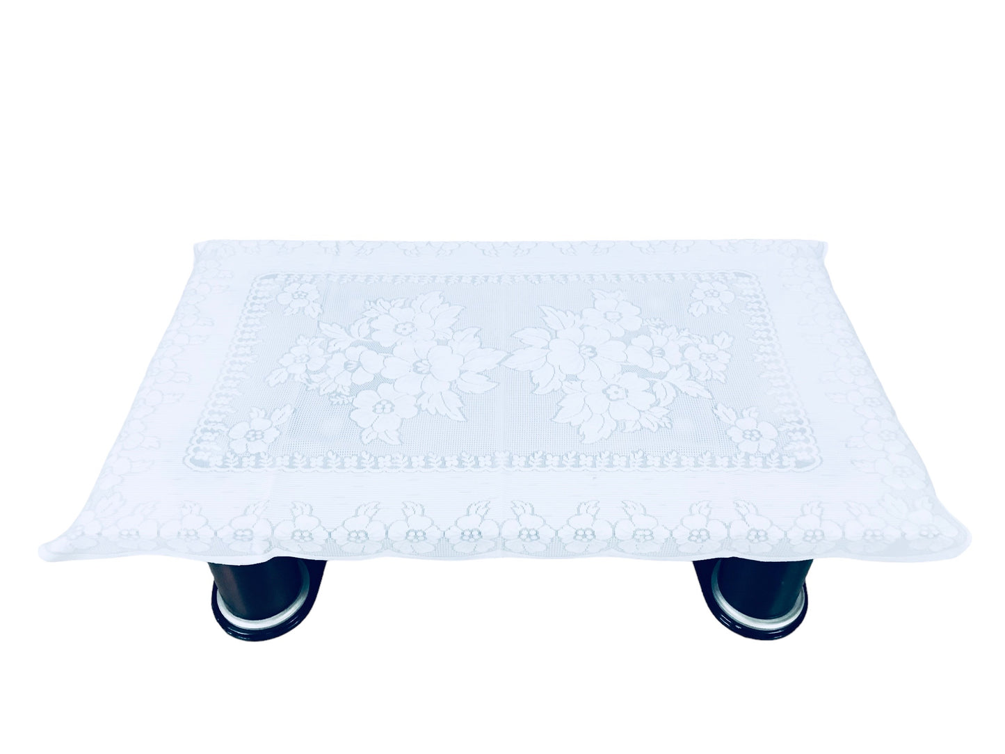 Bigger Fish Poly Cotton  5 Seater Sofa Cover With Arms cover  16 Pieces with 40x60 Center Table Cover Combo (White)