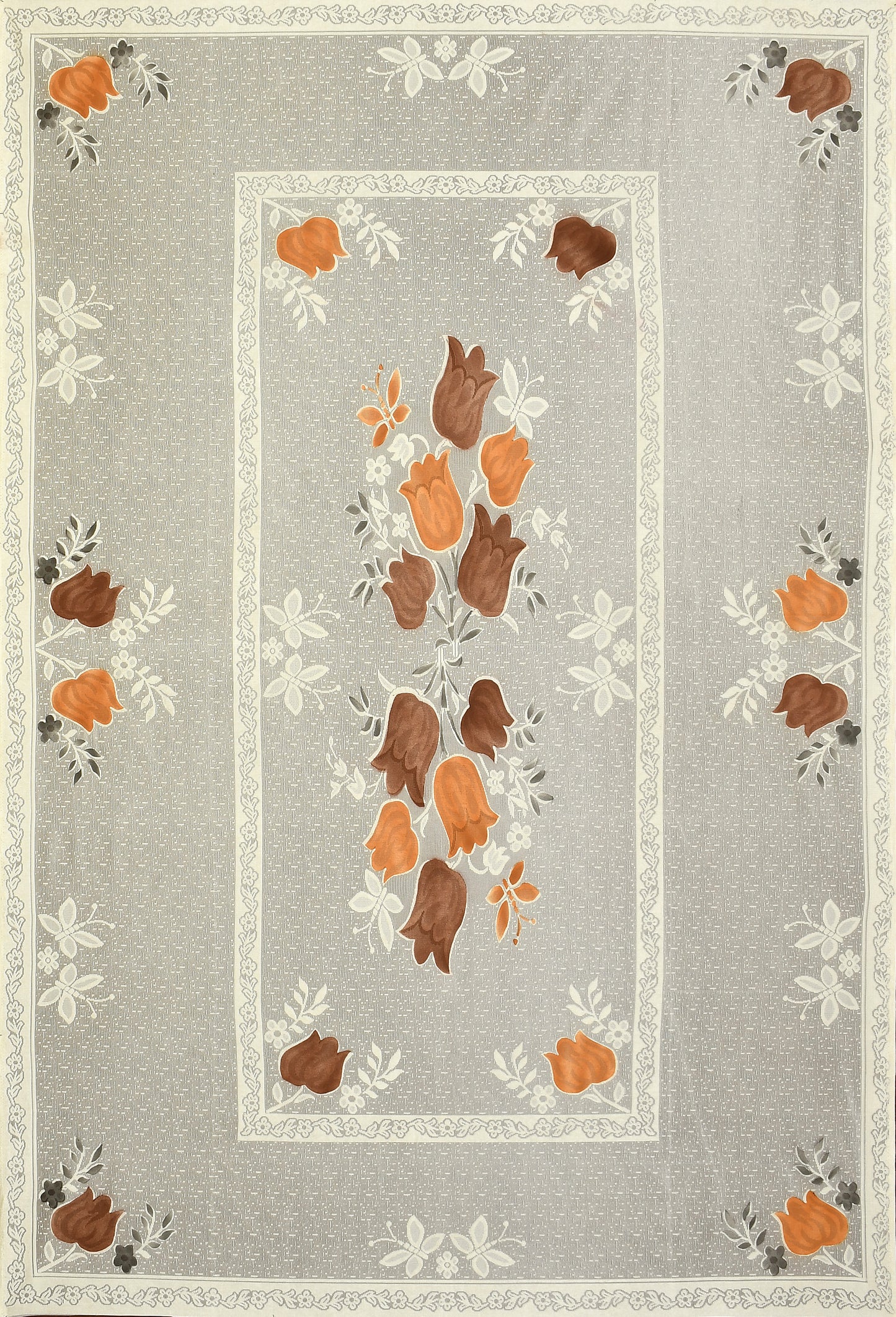 Bigger Fish Poly Cotton Floral 6-8 Seater 60x90 Inch Coffee Print Dining Table Cover