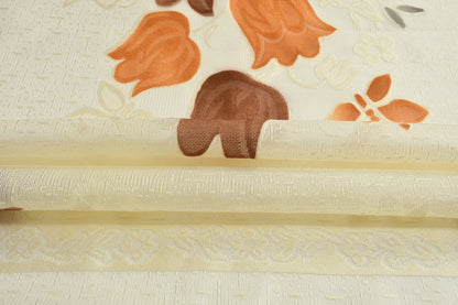 Bigger Fish Poly Cotton Floral 6-8 Seater 60x90 Inch Coffee Print Dining Table Cover