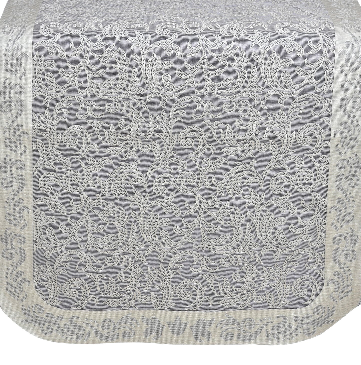 Bigger Fish Net Fabric Floral 5 Seater Sofa Cover 10 Pieces with 40x60 Center Table Cover (Grey)