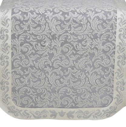 Bigger Fish Net Fabric Floral 5 Seater Sofa Cover 10 Pieces with 40x60 Center Table Cover (Grey)