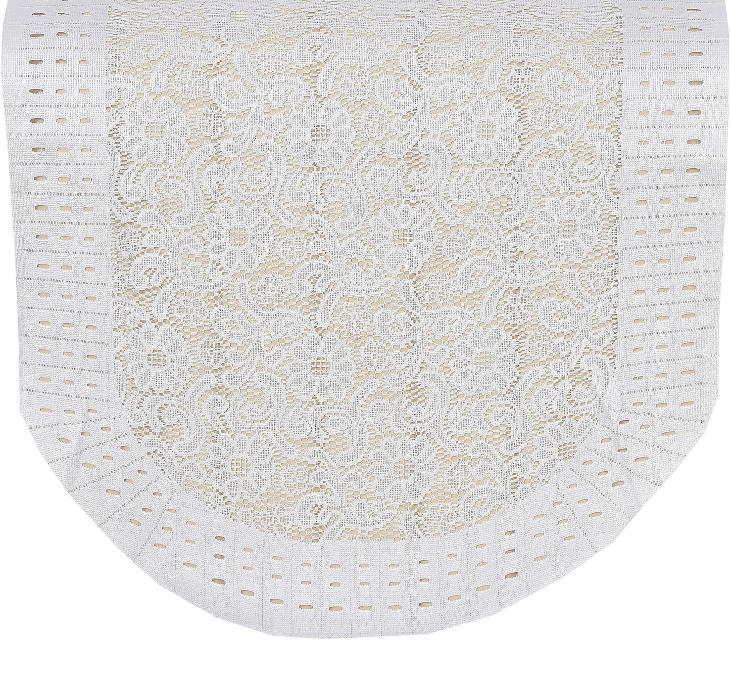 Bigger Fish Poly Cotton Net Fabric  5 Seater Sofa Cover With Arms Cover 16 Pcs with 40x60 Center Table Cover Combo (Cream)