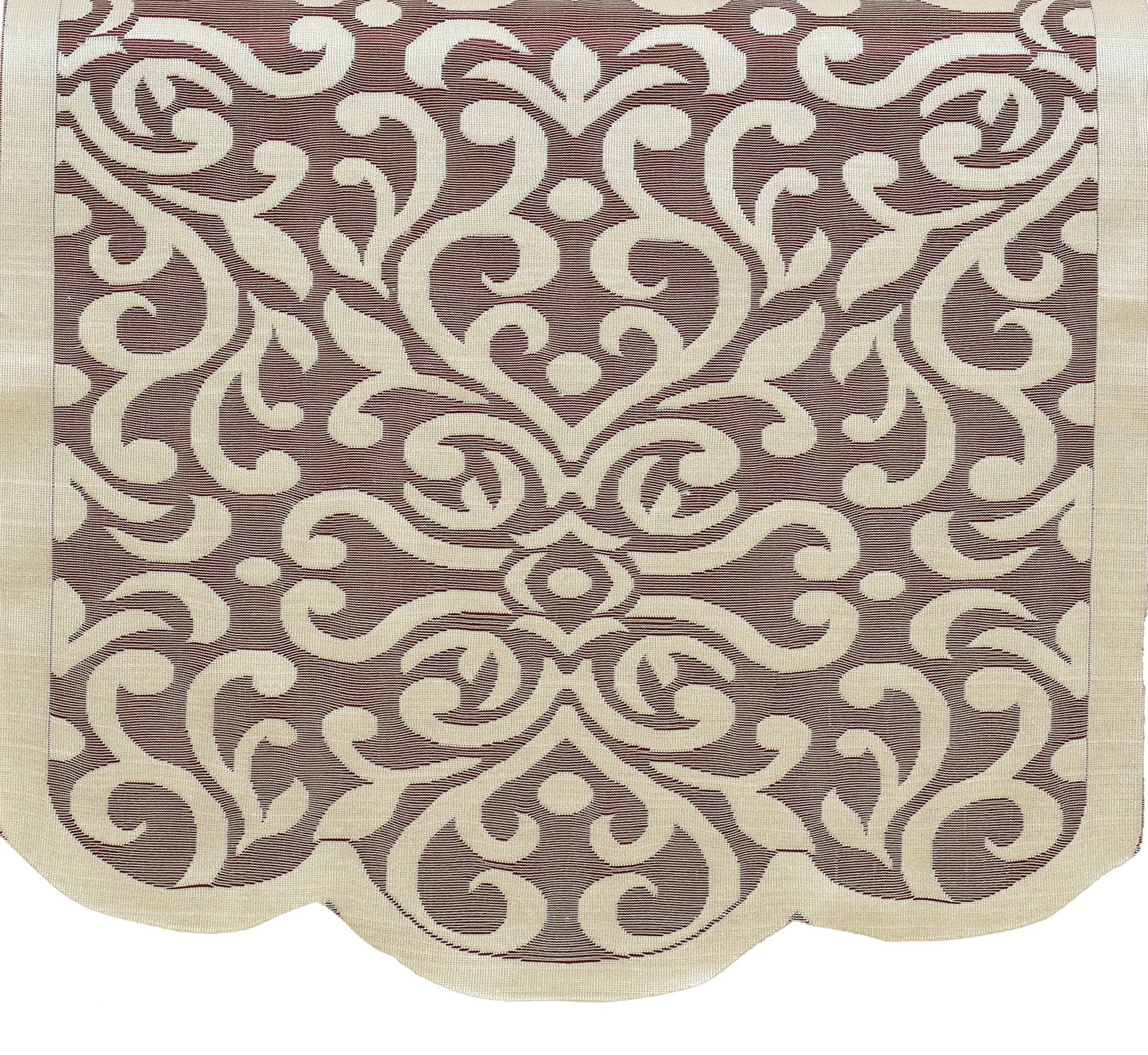 Bigger Fish Poly Cotton Net Fabric Floral 5 Seater Sofa Cover 10 Pieces with 40x60 Center Table Cover Combo (Maroon)