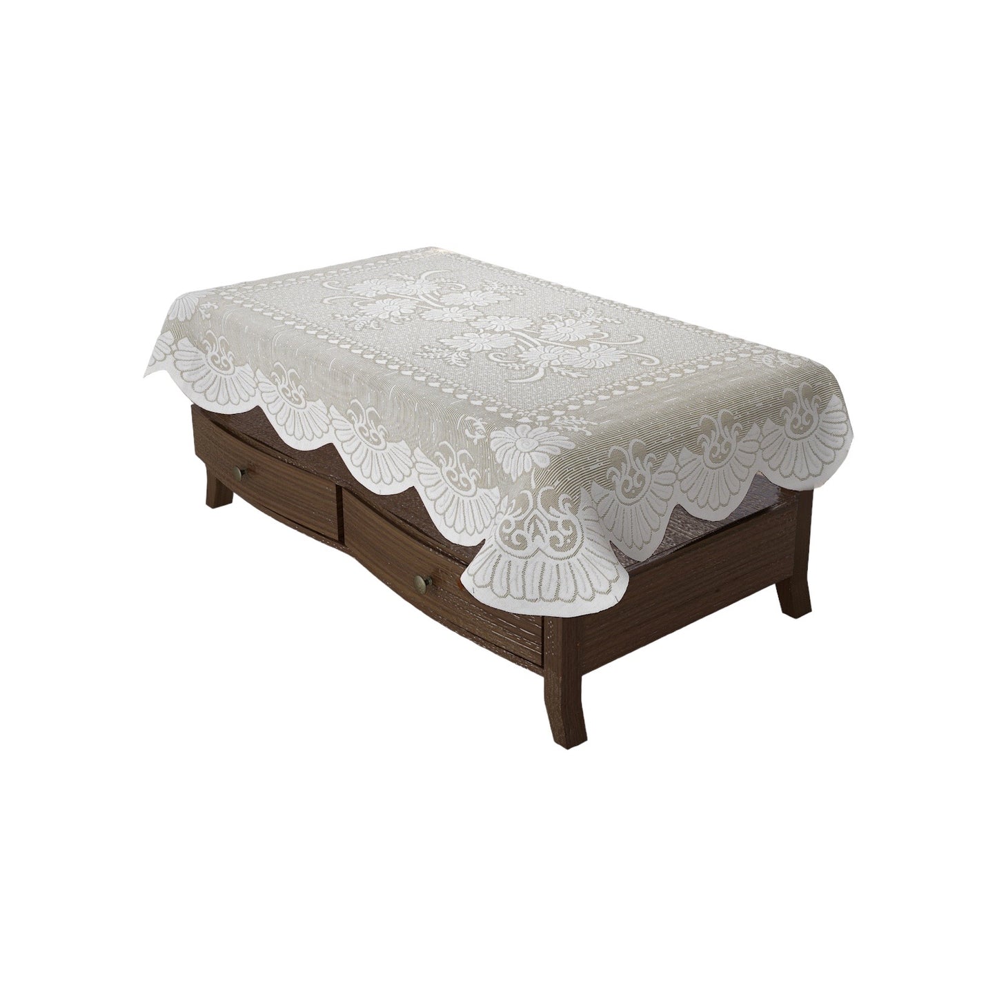 Bigger Fish Poly cotton 40x60 Inch Cream 4 Seater Plain Center Table Cover - Premium Quality & Style