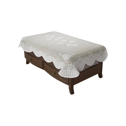 Bigger Fish Poly cotton 40x60 Inch Cream 4 Seater Plain Center Table Cover - Premium Quality & Style