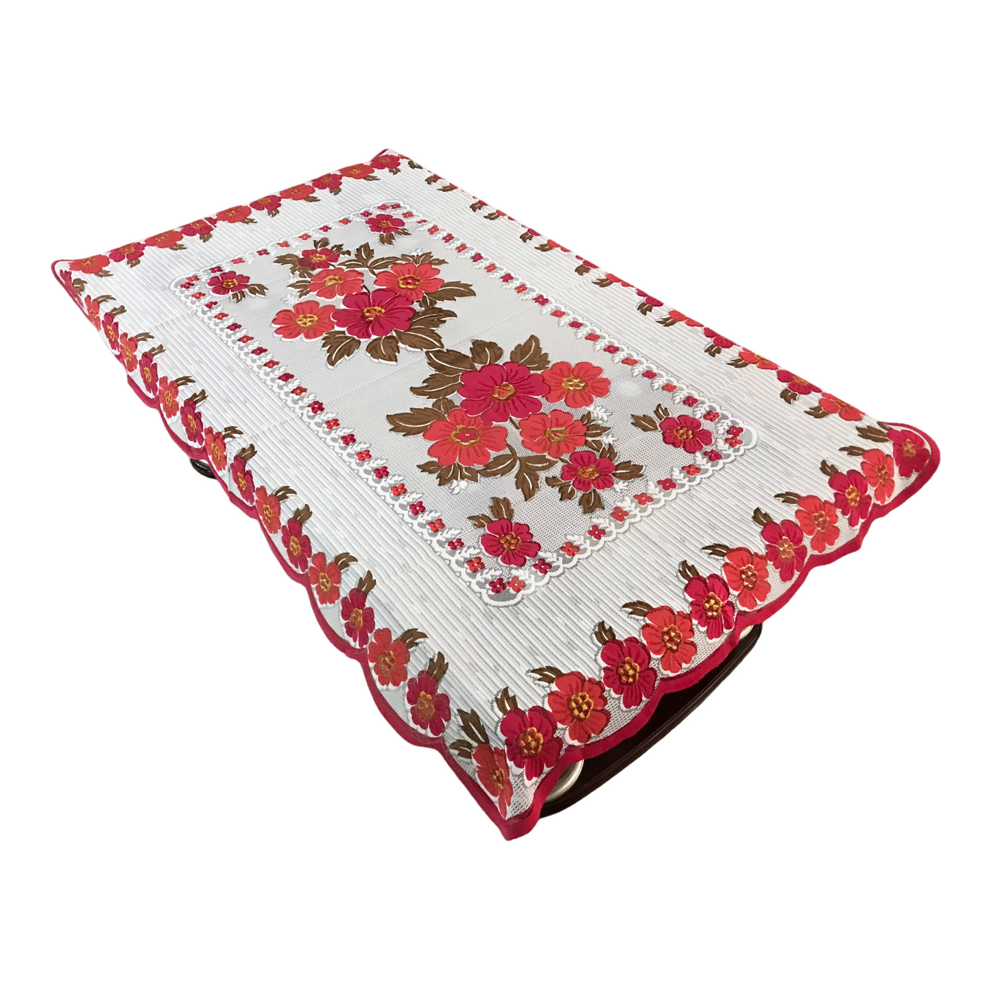 Bigger Fish Poly cotton 40x60 Inch Pink 4 Seater Center Table Cover - Premium Quality & Style