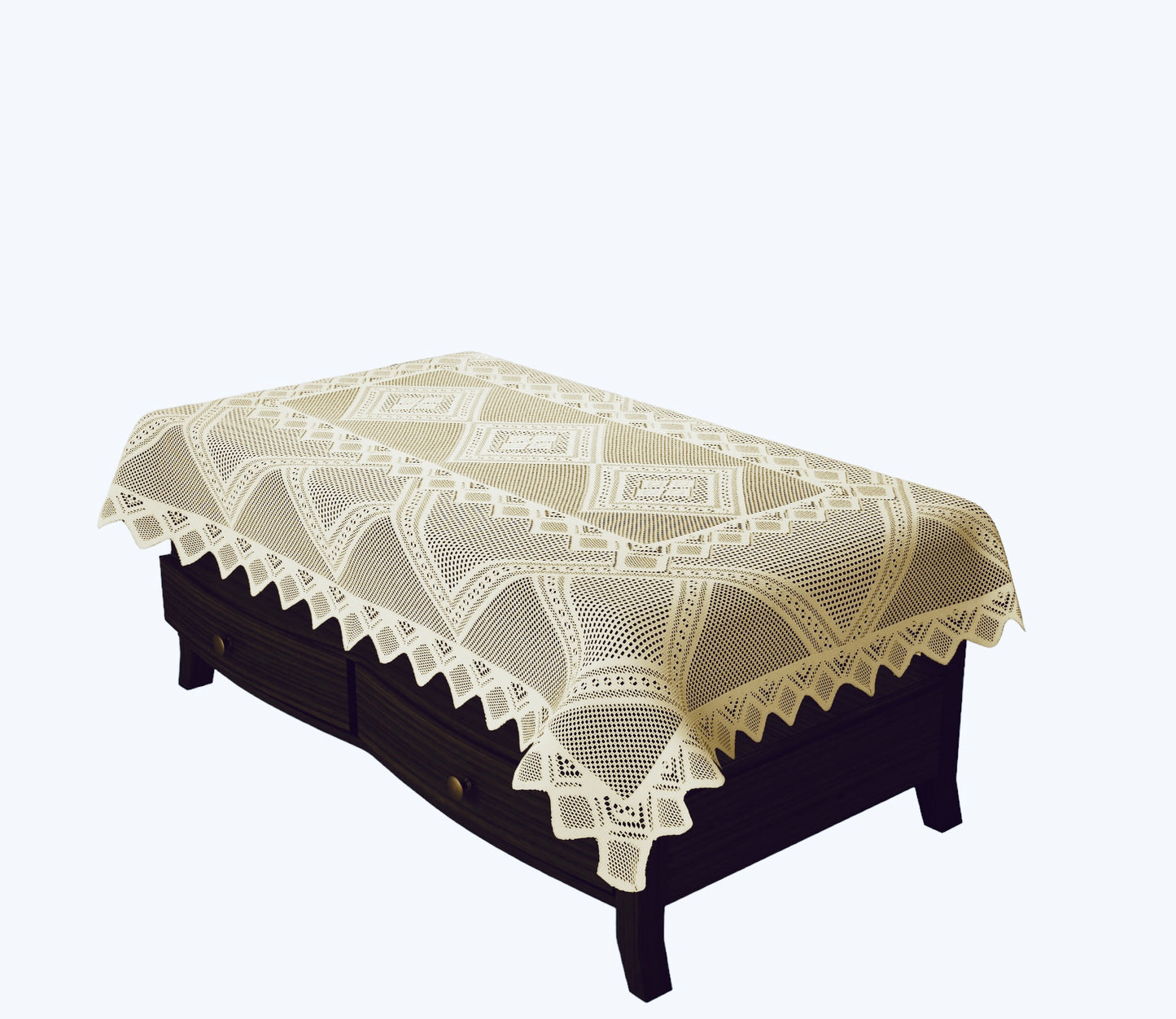 Bigger Fish Poly cotton 40x60 Inch Cream 4 Seater Center Table Cover - Premium Quality & Style