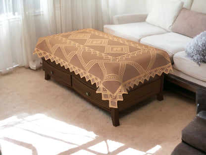 Bigger Fish Poly cotton 40x60 Inch Gold 4 Seater Center Table Cover - Premium Quality & Style