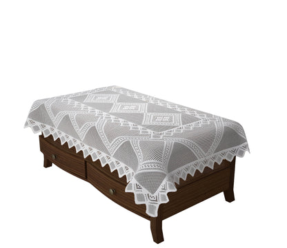 Bigger Fish Poly cotton 40x60 Inch White 4 Seater Center Table Cover - Premium Quality & Style
