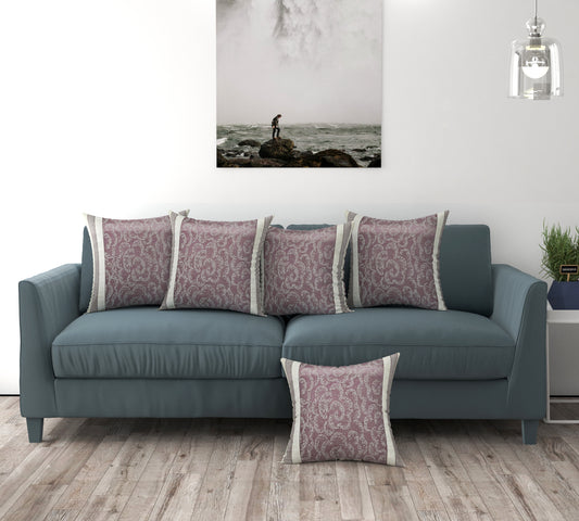 Bigger Fish Set of 5  Polycotton Cushion Covers - Maroon (16x16 Inches)