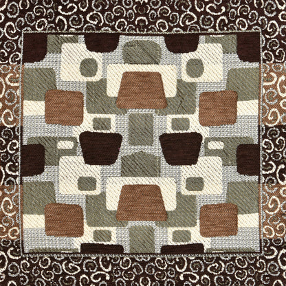 Bigger Fish Set of 5 Embroidery Chenille Cushion Covers - Brown (16x16 Inches)