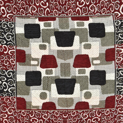 Bigger Fish Set of 5 Embroidery Chenille Cushion Covers - Maroon (16x16 Inches)