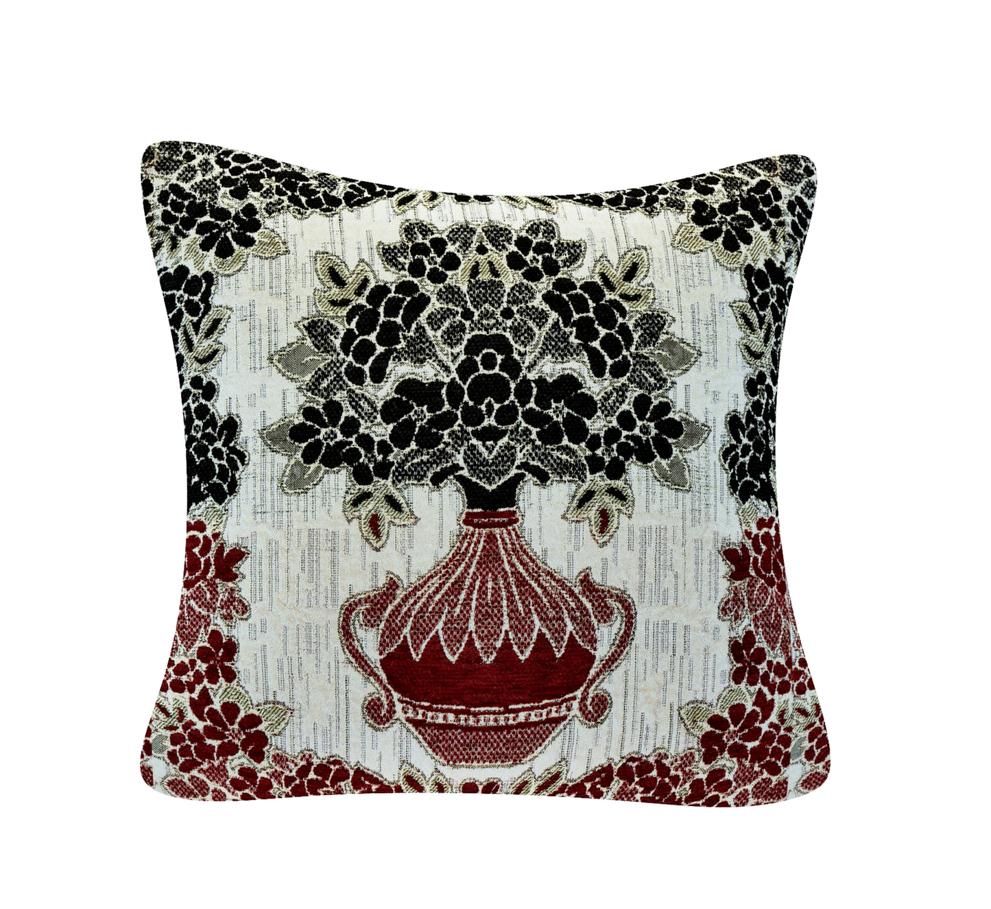 Bigger Fish Set of 5  Chenille Cushion Covers - Maroon (16x16 Inches)