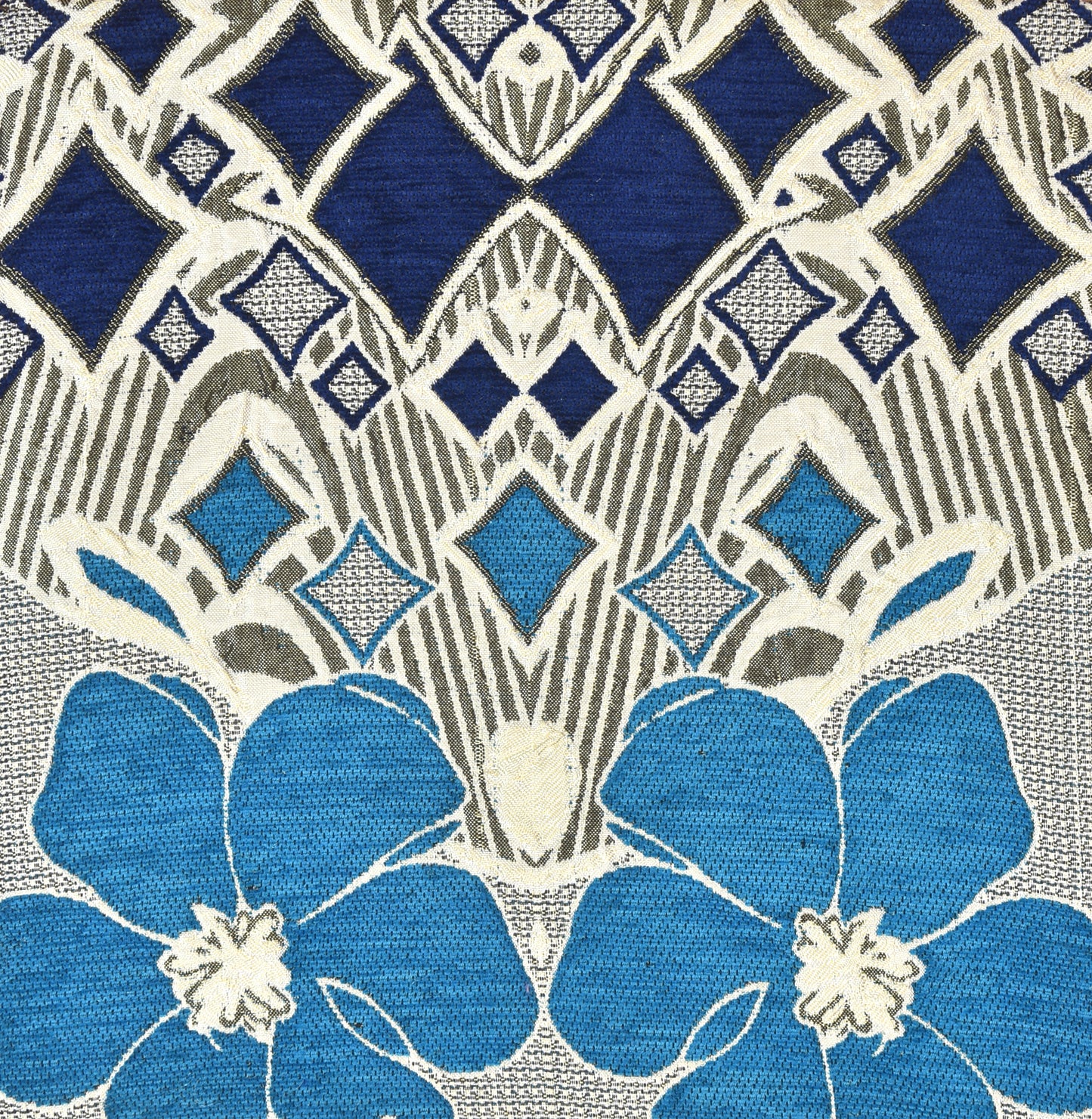 Bigger Fish Set of 5  Chenille Cushion Covers - Blue (16x16 Inches)