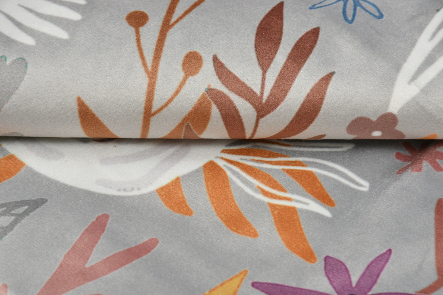 Bigger Fish Set of 5 Printed Velvet Cushion Covers - Grey (16x16 Inches)