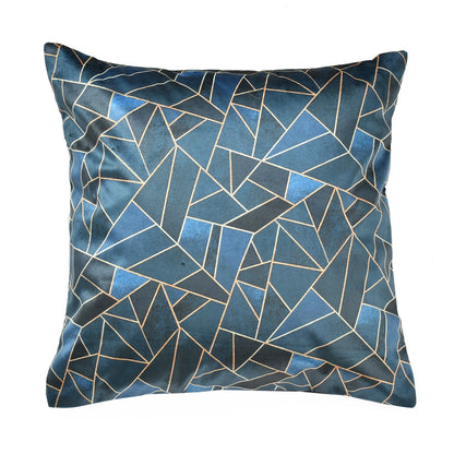 Bigger Fish Set of 5 Printed Velvet Cushion Covers - Blue (16x16 Inches)