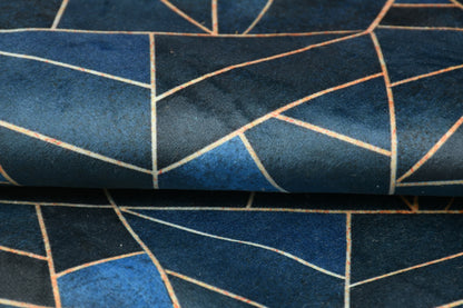 Bigger Fish Set of 5 Printed Velvet Cushion Covers - Blue (16x16 Inches)