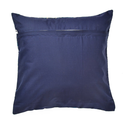 Bigger Fish Set of 5 Printed Velvet Cushion Covers - Blue (16x16 Inches)