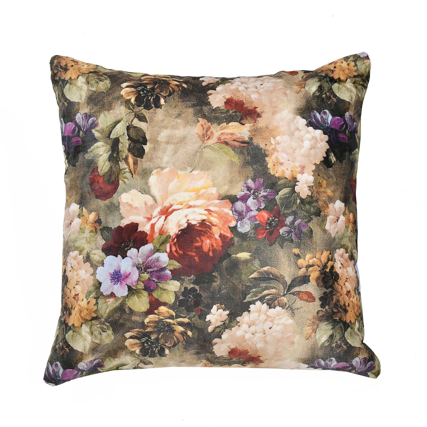 Bigger Fish Set of 5 Printed Velvet Cushion Covers - Green (16x16 Inches)