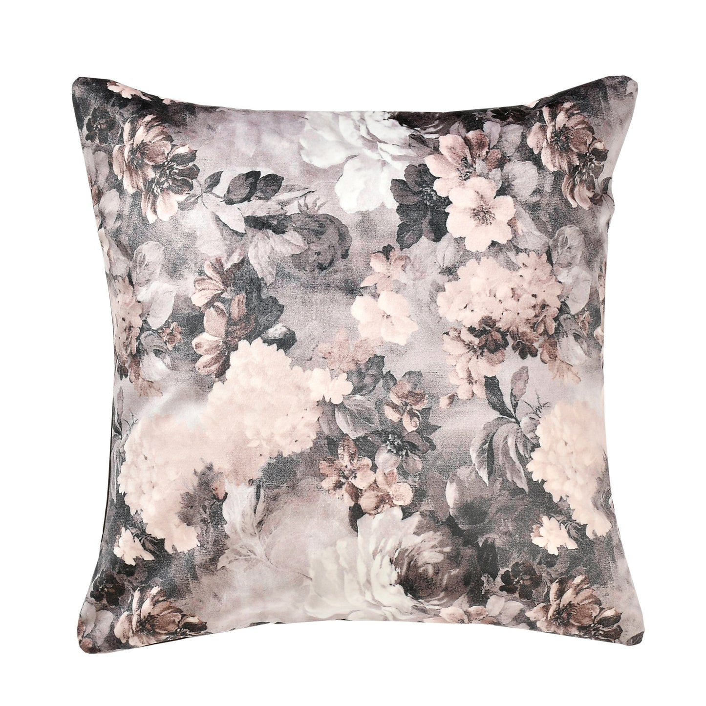 Bigger Fish Set of 5 Printed Velvet Cushion Covers - Grey:Black (16x16 Inches)