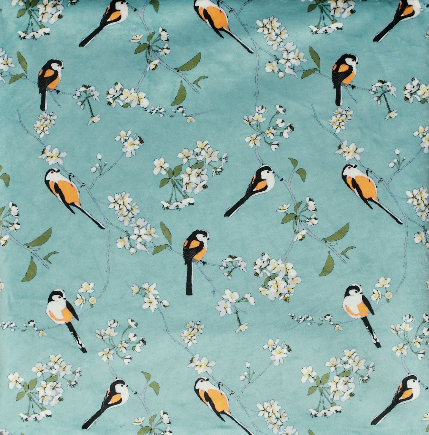 Bigger Fish Set of 5 Printed  Velvet Cushion Covers - Sky Blue (16x16 Inches)