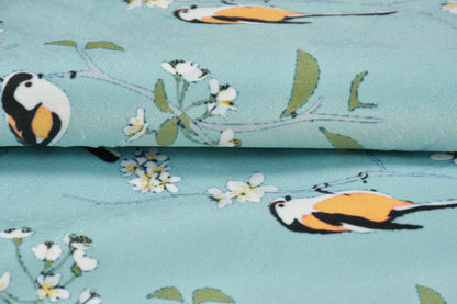Bigger Fish Set of 5 Printed Velvet  Cushion Covers - Sky Blue (16x16 Inches)