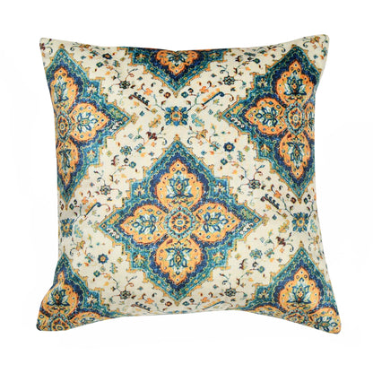 Bigger Fish Set of 5 Printed  Velvet Cushion Covers - Green (16x16 Inches)