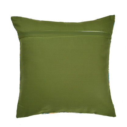 Bigger Fish Set of 5 Printed  Velvet Cushion Covers - Green (16x16 Inches)