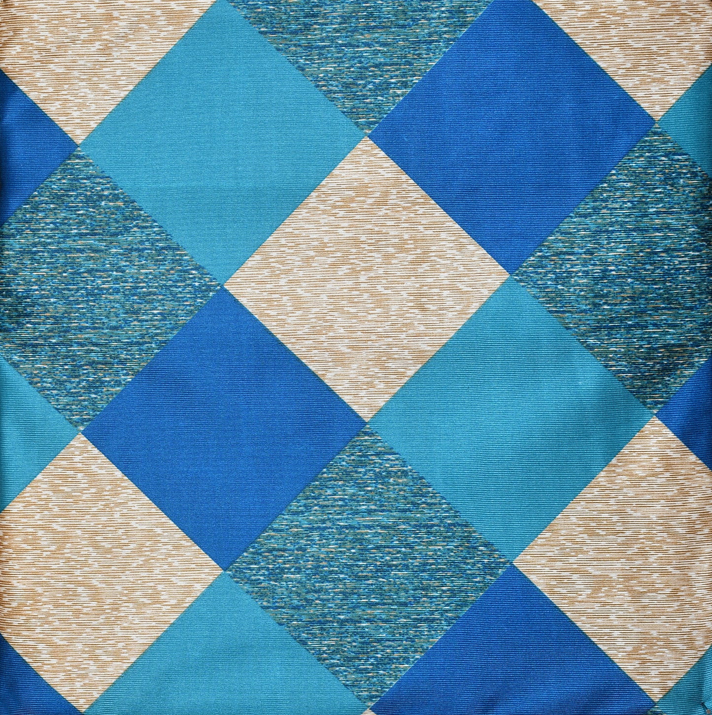 Bigger Fish Set of 5 Digital Print Polycotton Cushion Covers - Blue & Cream (16x16 Inches)