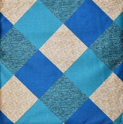 Bigger Fish Set of 5 Digital Print Polycotton Cushion Covers - Blue & Cream (16x16 Inches)