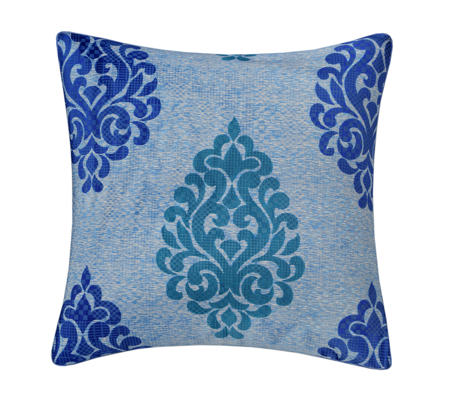 Bigger Fish Set of 5 Digital Print Polycotton Cushion Covers - Blue (16x16 Inches)