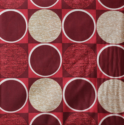 Bigger Fish Set of 5 Digital Print Polycotton Cushion Covers - Maroon & Cream (16x16 Inches)
