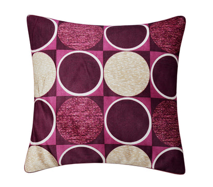 Bigger Fish Set of 5 Digital Print Polycotton Cushion Covers - Wine (16x16 Inches)