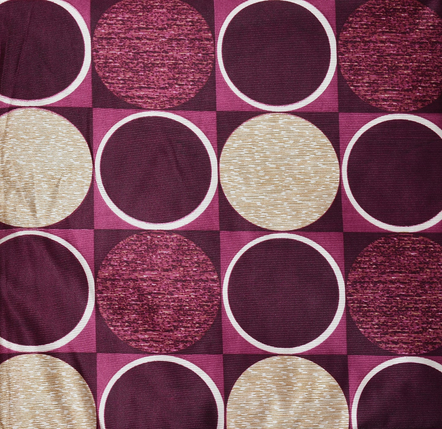 Bigger Fish Set of 5 Digital Print Polycotton Cushion Covers - Wine (16x16 Inches)